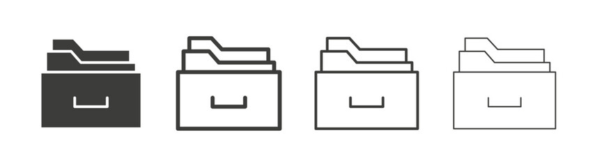Store files liner icon vector set.