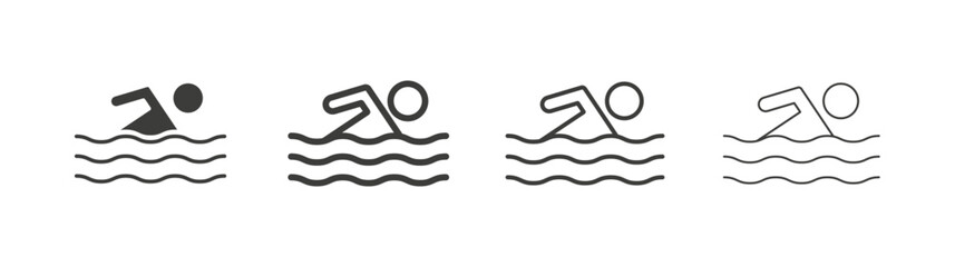 Swimming liner icon vector set.