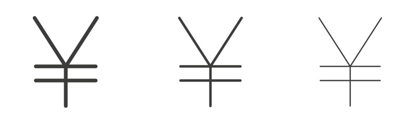 Yen liner icon vector set.