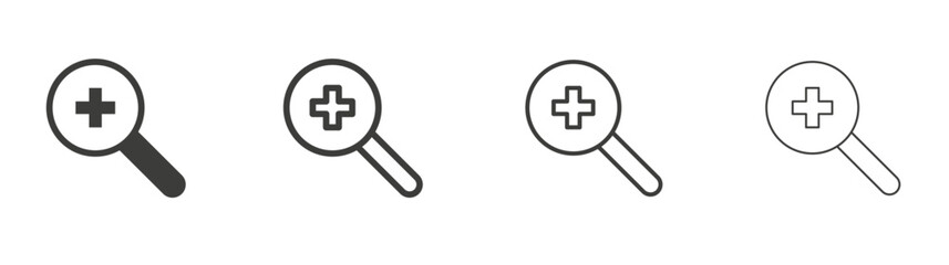 Zoom in liner icon vector set.