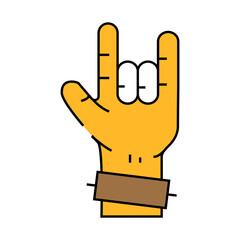 Obraz premium rock music line icon vector. rock music sign. isolated symbol illustration