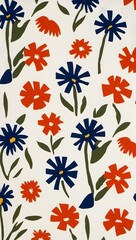 Wallpaper for mobile phones, smartphones, seamless floral pattern.