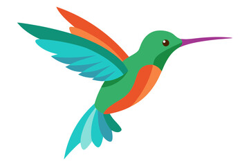 Obraz premium Mesmerizing Hummingbird in Mid Flight Showcased with Stunning Vector Illustration 