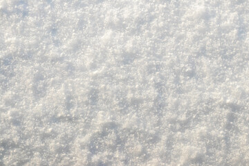 texture of soft fluffy snow in sunny weather