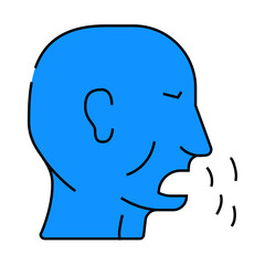 cough disease line icon vector. cough disease sign. isolated symbol illustration