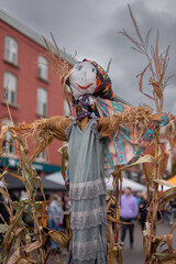 Autumn Scarecrow in the City for Halloween