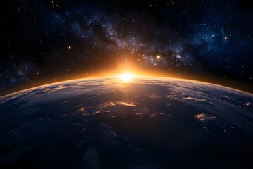 Planet earth sunrise from space 