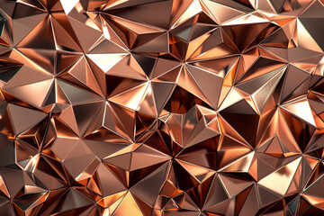 Backdrop with contemporary abstract design featuring layered metallic triangles and geometric shapes. Modern geometry background. front view. Digital 3D render. wallpaper with texture.
