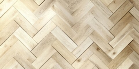 Naklejka premium Light wooden herringbone pattern flooring showcasing natural textures and tones.