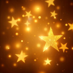 Gold Glitter Stars Sparkle Background