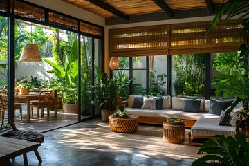 Fototapeta premium Tropical indoor-outdoor living