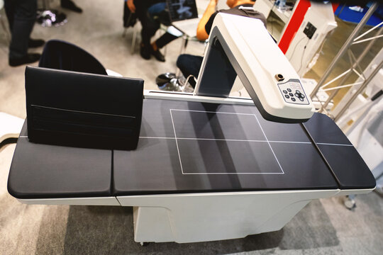 Central Dual X-ray Absorptiometry (DXA) device. Axial table DXA scanner specially designed with an innovative pencil beam DXA technology