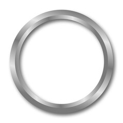 Silver circle frame isolated on transparent background. Silver metal frame PNG. 