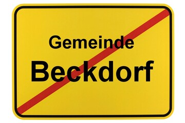 Illustration eines Ortsschildes der Gemeinde Beckdorf in Niedersachsen