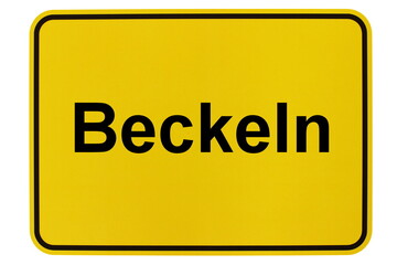 Illustration eines Ortsschildes der Gemeinde Beckeln in Niedersachsen