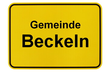 Illustration eines Ortsschildes der Gemeinde Beckeln in Niedersachsen