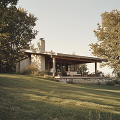 Obraz premium Simple Living: A Sod Residence with a Side Vantage of the Simple Porch