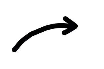 Arrow drawn with black marker on white background