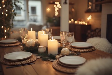 Hygge candlelit dining