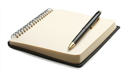 blank notebook isolated on white background