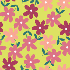 Seamless pattern with floral motifs. Vector illustration.