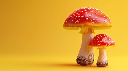 Obraz premium Mushroom against a muted background, wonderful seasonal mushroom. Background gentle, mushroom distinct.