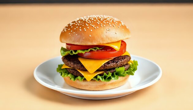 Crave-Worthy Juicy Burger with Melty Cheese on Toasted Bun