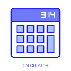 Education web icon in line style for web and mobile app. Symbol of a calculator. Vector illustration