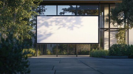 Fototapeta premium Blank Billboard in Front of Modern Building