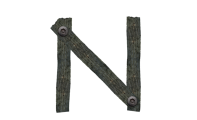 N Made Of Wood and screw on it, Wooden alphabets , N  PNG .wooden font letter , number one made of metal old wooden arrow sign, old alphabet