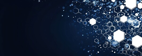 Obraz premium graphic design featuring a pattern of white hexagons on a dark background. Modern geometric abstract art.