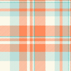 Gentleman background texture plaid, content seamless fabric textile. Fashioned check pattern vector tartan in orange and sea shell colors.