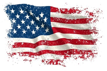 USA flag. American flag. American flag on a white background. Stars and Stripes