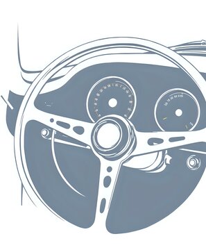 Blue Sports Car Speedometer Gauge at 60mph