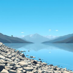 Majestic Mountain Lake Serenity at Sunset