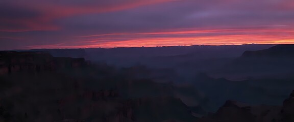 Obraz premium Breathtaking Canyon Sunset Panorama - Natures Grandeur