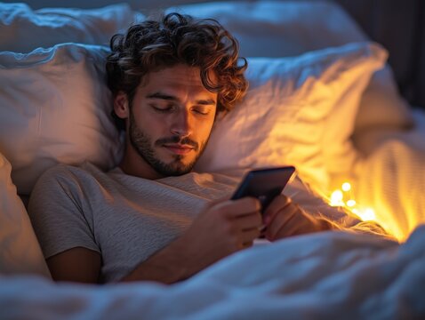 Um jovem adormeceu com o celular nas m&atilde;os enquanto mexia, evidenciando a intrus&atilde;o da tecnologia em nossos h&aacute;bitos e a busca constante por conex&atilde;o virtual