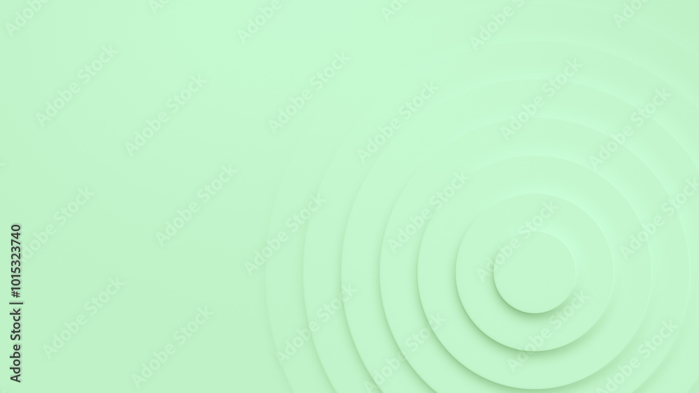 Poster abstract background of layered light green circles with shadow and light effect. abstract high resol