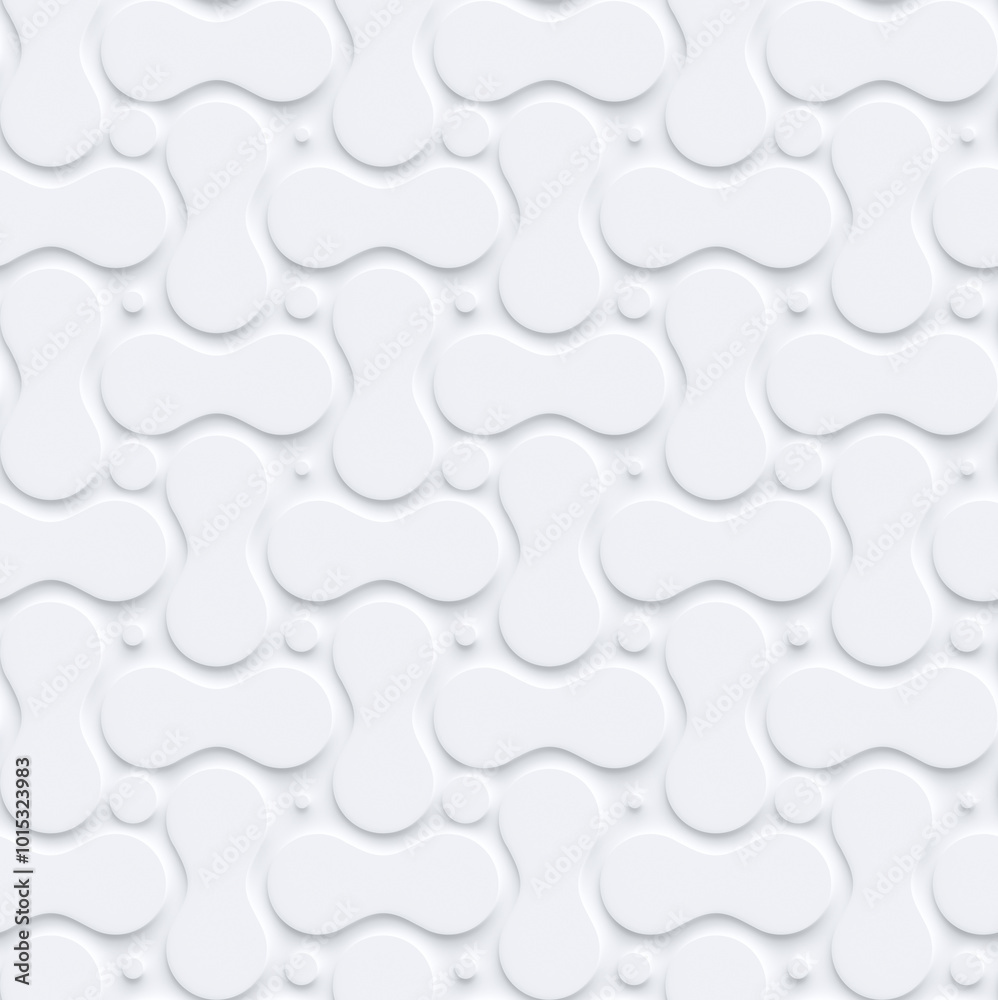 Poster seamless pattern of abstract white geometric shapes with light and shadow or 3d effect white backgro