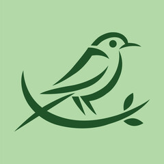Logo in the form of a bird sitting on a branch.