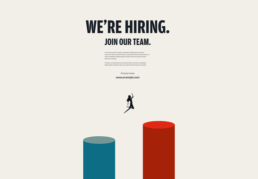 Hiring Banner Template with Woman changing Career Illustration