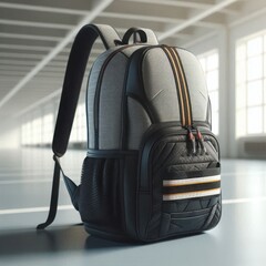 Fototapeta premium A modern backpack in a spacious, bright room.