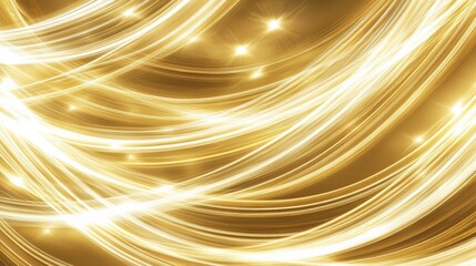Shimmering Golden Waves of Light and Elegance