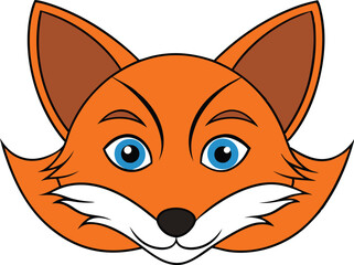 Fox head silhouette vector on white background  illustration.eps