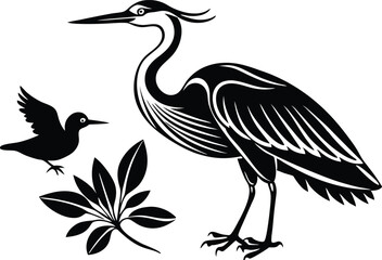 Heron majesty symbol sparrow vector.eps