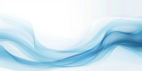 Abstract light blue and white curve background with lines pattern. Modern banner design with copy space for text. Suit for banner, brochure, business, Generative AI