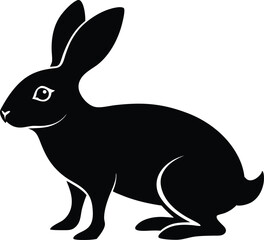 Rabbit silhouette vector art .eps