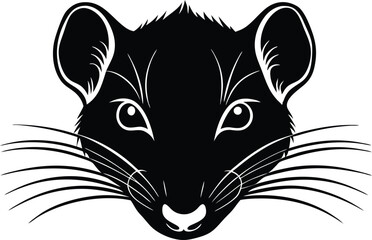 Rat head shape silhouette vector art.eps