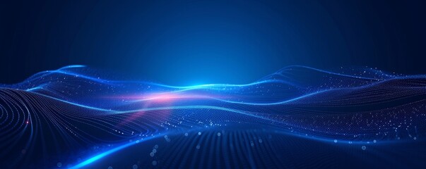 Abstract blue background with glowing curved lines. Shiny blue swirl curve lines design. Spiral lines. Geometric oval pattern. Futuristic technology concept. , Generative AI