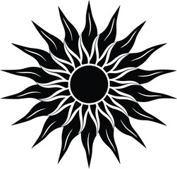 Sun shape silhouette vector art.eps